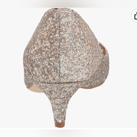 Badgley Mischka Heels glitter champagne size 6 EUC - Picture 2 of 13